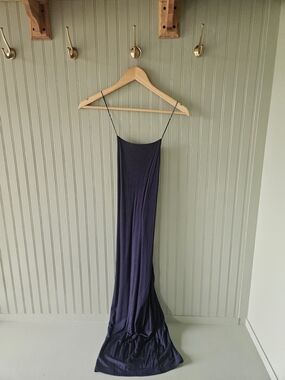 by the way. Navy Slip Maxi Dress with Spaghetti Straps